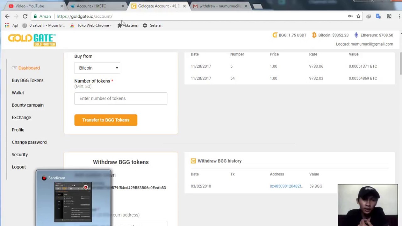 GOLD GADE BGG SUDAH BISA DI PERDAGANGKAN DI HITBTC KLARIFIKASI DAN CARA UNTUNG WITHDRAW