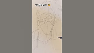 How to Draw Kakashi Hatake in 10 Sec, 1 Min, 5 Min, 10 Min #shorts#art#drawing
