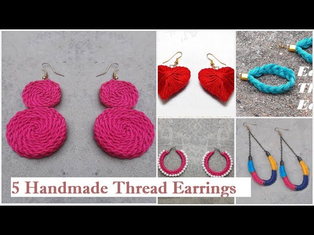 How to make beautiful silk thread earrings at home |Best out of waste -  YouTube