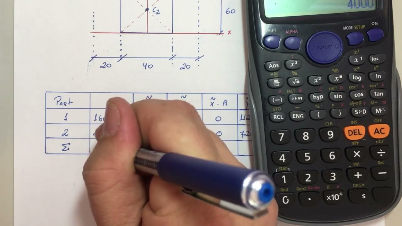 Como calcular o centroide de uma área composta  |  Resistência dos Materiais