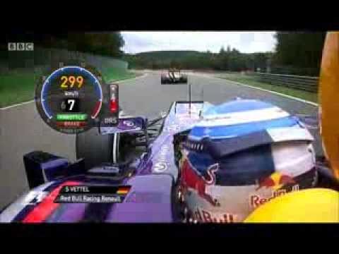 Vettel passes Button - Belgium GP 2013
