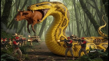Brave Heroes Save Mother Cow from Python