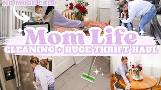 MOM LIFE CLEAN WITH ME + HUGE THRIFT HAUL + B&BW SPRING HAUL | SAHM CLEANING MOTIVATION | MarieLove