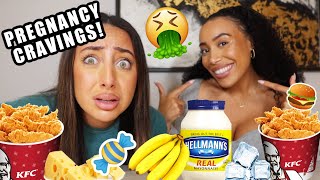 TRYING MY SISTER&#39;S WEIRD PREGNANCY CRAVINGS!!! w/ My Sister!