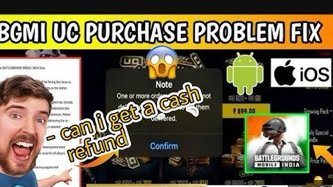 Bgmi Uc purchase ios error Solution😱 Refund cash🔥