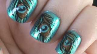 Peacock Feather Nail Art