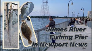 James River Fishing Pier in Newport News Virginia, relaxing family trip, belt ribbon fish, flounder