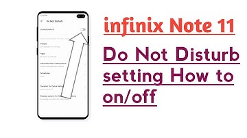 infinix Note 11 Do Not Disturb setting How to on/off