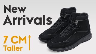 CHAMARIPA  elevator shoes that make you taller, black leather height increasing sneakers 7CM Taller screenshot 4