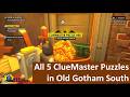 Lego Batman LDK: All 5 Cluemaster Puzzles in Old Gotham South
