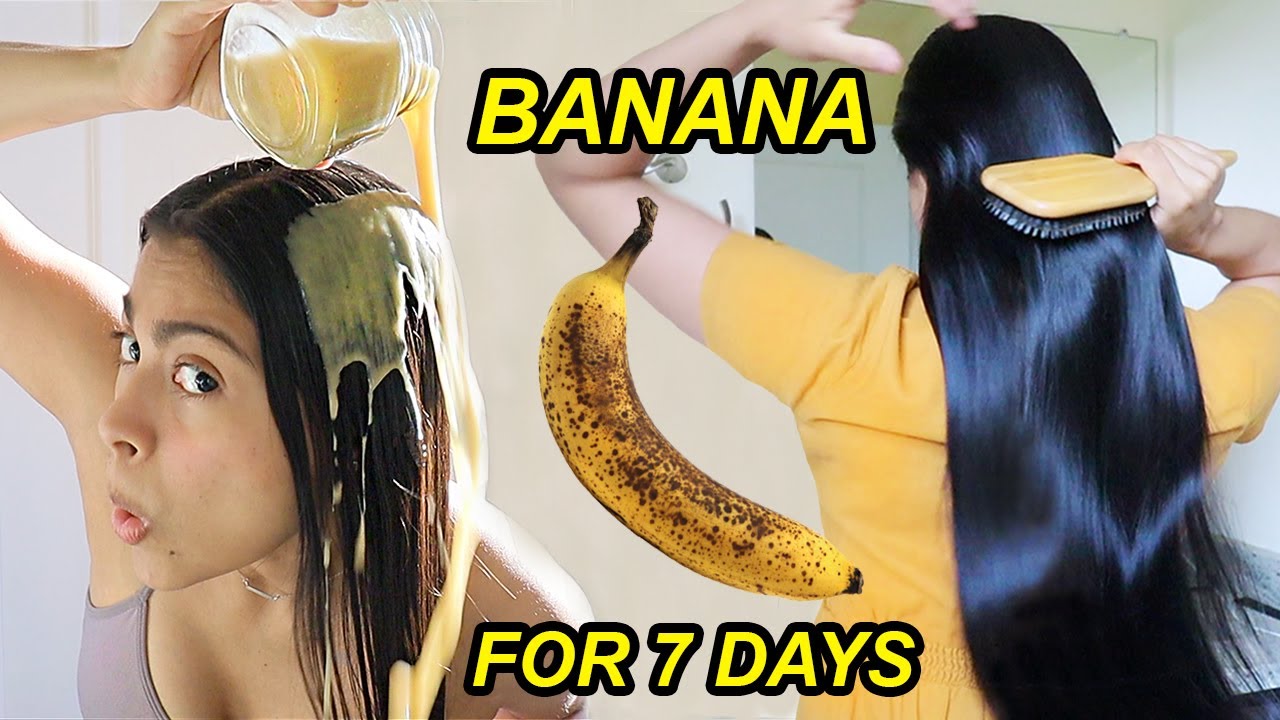 I tried BANANA on my hair for 7 days & this happened! *before & after  results* - YouTube