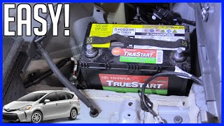 how to replace 12v battery toyota prius v 2012–2017 - easy!