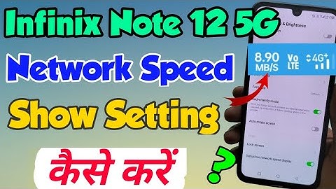 Infinix Note 12 5G me Net Speed kaise show kare | infinix Note 12 5g Net Speed show setting