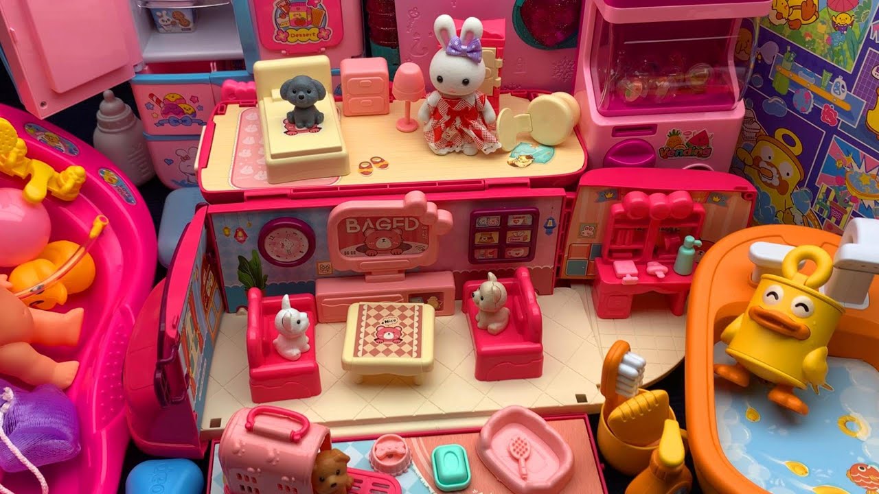 14 Minute Ultra Soothing Baby & Little Yellow Duck Bath Toy Set Unboxing ASMR