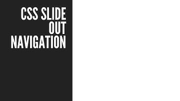 CSS Slide Out Navigation - Animation (Part 2/2)
