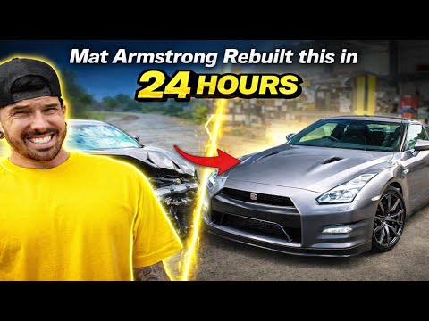 Mat Armstrong Bought a Wrecked Nissan GTR Then Rebuilt It in 24 Hours #matarmstrong #viral #cars