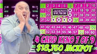 4 Card Keno 7 of 9 $18,750 Jackpot