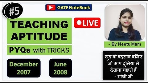 Part 5 | TEACHING APTITUDE - PYQs Series | UGC NET June 2008 & December 2007