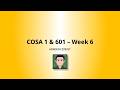 COSA 1 &amp; 601 - Week 6
