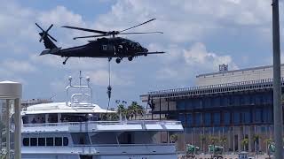 Blackhawk helo fast rope Battle of the Bay at SOFIC