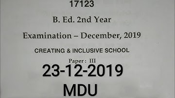 Creating an inclusive school (re-appear MDU) b.ed 2nd year Naveen Dahiya