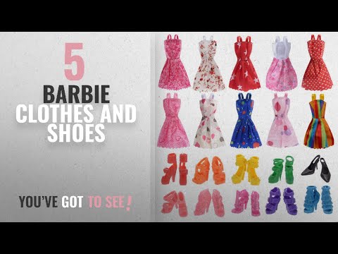 Top 10 Barbie Clothes And Shoes [2018]: 10 Pack Barbie Doll Clothes Party Gown Outfits With 10