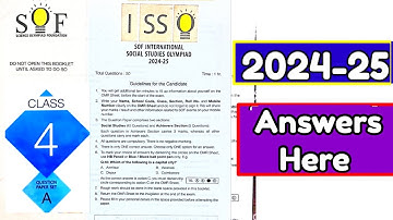 Class 4 ISSO Question Paper 2024-25 | SOF International Social Studies Olympiad | Class 4| SOF ISSO