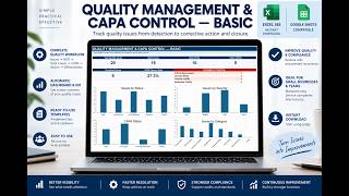 Quality Management & CAPA Control Excel Template | NCR, Root Cause & Corrective Actions