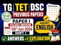 TG TET DSC ENGLISH | 08 Jan 2026 Shift 1| Paper 1 Telugu Medium | Answers & Explanation