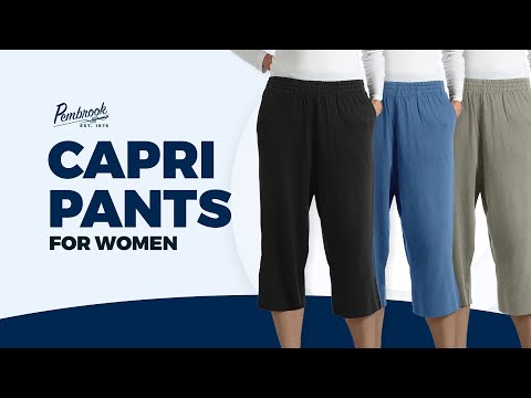 Cotton Jersey Knit Womens Capris with Elastic Waist, Capri Pants for Women  with Pockets