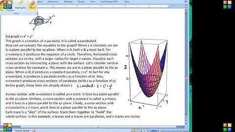 Calculus 3 - Surfaces, Functions of Several Variables, Level Curves