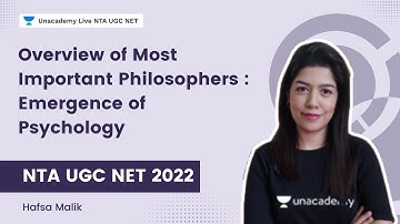 Overview of Most Important Philosophers : Emergence of Psychology | Hafsa Malik | NTA UGC NET