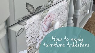 How to apply furniture transfers | Prima transfers | DIY furniture flipping | transfer tutorial