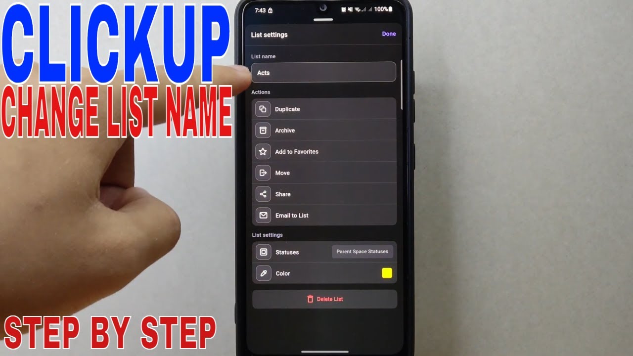 How To Change List Name On ClickUp 🔴 - YouTube