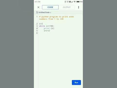 python program to print even numbers from 1 to 100. #shorts # ...