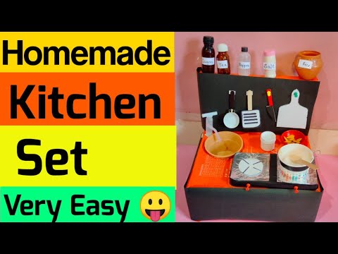 Diy kichten set - how to make kitchen set at home/homemade kichten set