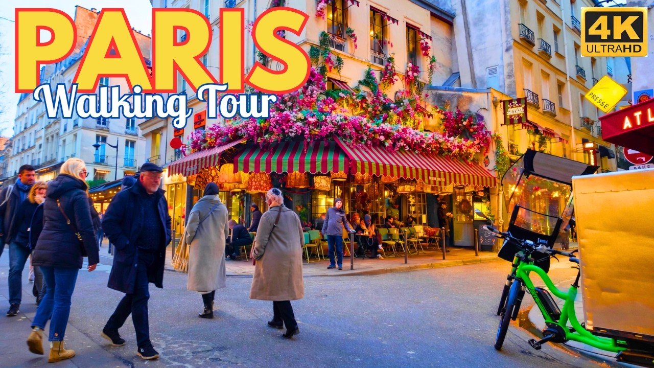 Зимняя вечерняя прогулка по Парижу 🇫🇷 | Пешеходный тур 4K – 31 января 2026