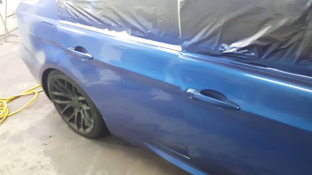 plastidip BMW 3series in blue pearl colourshift