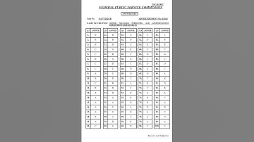 Fpsc Key of tests held on 27/10//2024