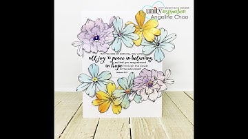 Unity Quick Tip: Spray Ink Floral Card