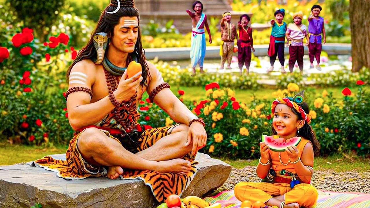 जब भोले बाबा कान्हा को खिलाने लाए तरबूज और आम – भक्ति का मीठा प्रसाद -  YASHOMATI MAIYYA KE NANDLA