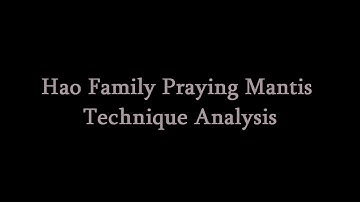 Praying Mantis  Kung Fu Application Analysis