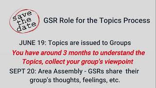 Area B Sth Region GSRs & Topics