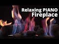 Gas Fireplace Burning | Piano Music