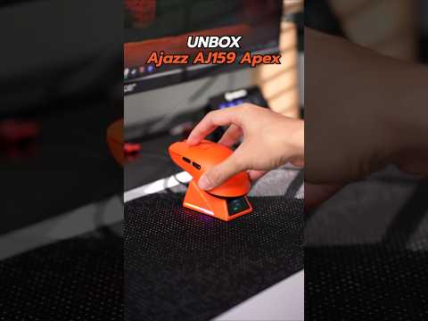 Игровая мышь Ajazz AJ159 Pro Orange - Беспроводная 8K (PAW3395) + Док-станция с дисплеем (2.4/BT/USB) Оранжева, видео 1