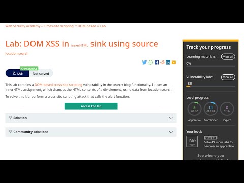 Web Security Academy | XSS | 4 - DOM InnerHTML Sink