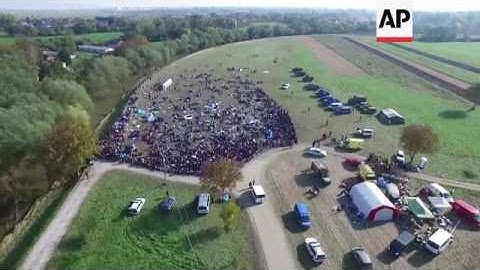 Drone footage of migrants in Slovenia