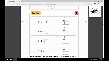 Rotary Club of Ambattur Class 1st Maths Addition Part 6 Addition using Fingers