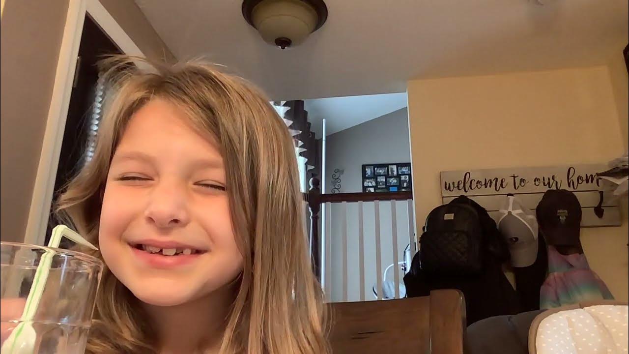 Francesca trying her first chocolate chip pancake YouTube