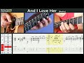 And I Love Her (Beatles) - Pat Metheny - Guitar Tutorial Slow Played Tabs & Score